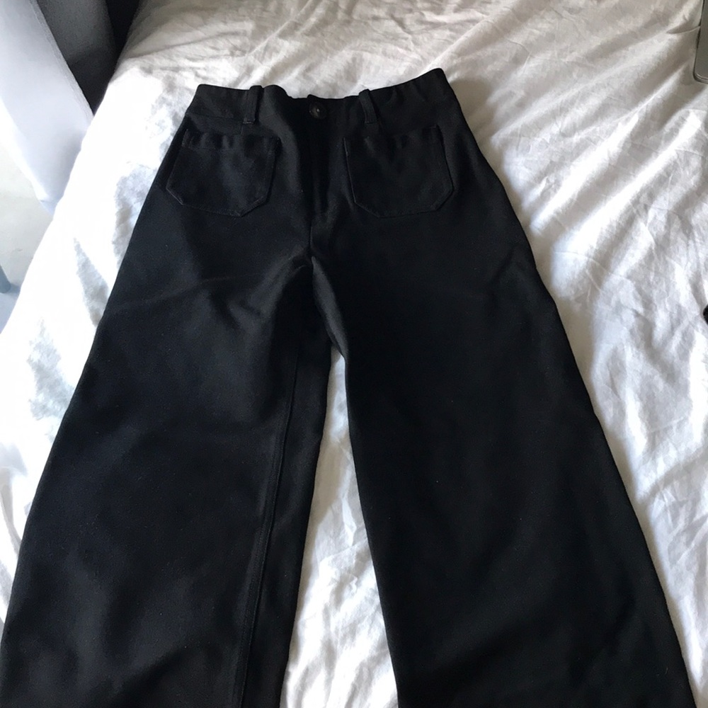 Anthropologie cropped wide leg high waisted pants